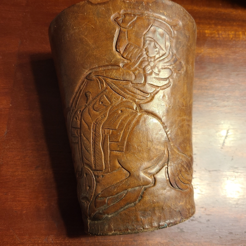 Vintage Antique Western Tooled Leather Cowboy Cuff RARE Horse Southwest.  70